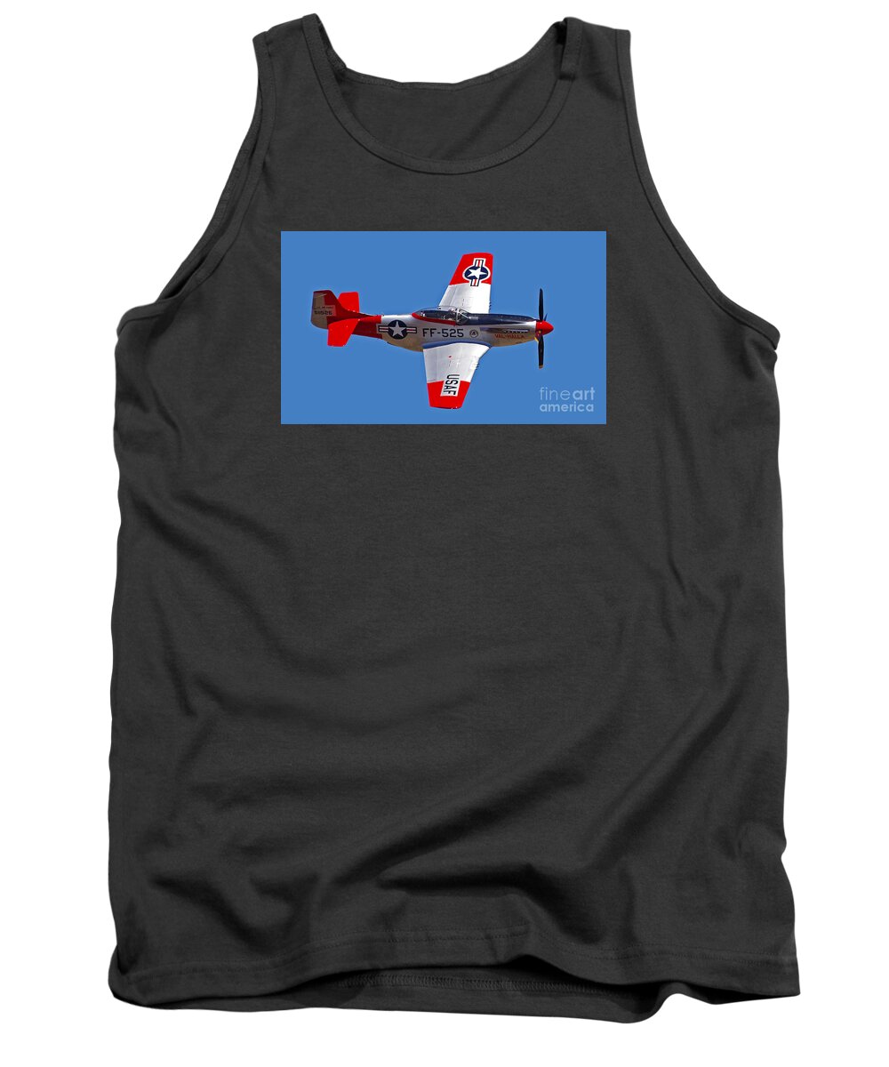 Images Tank Top featuring the photograph P-51D Mustang Flyby by Rick Bures