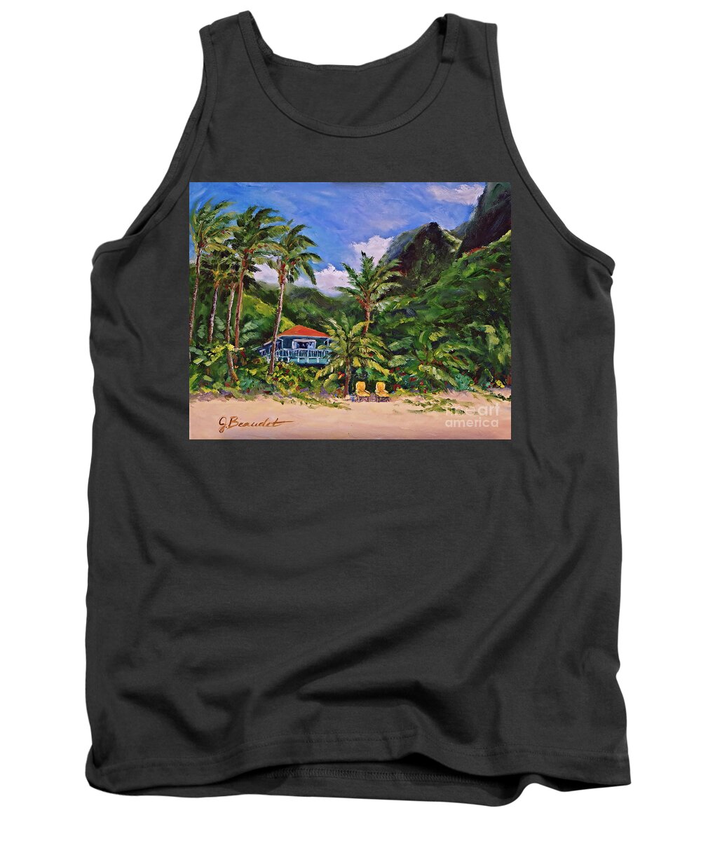 Tropical Tank Top featuring the painting P F by Jennifer Beaudet