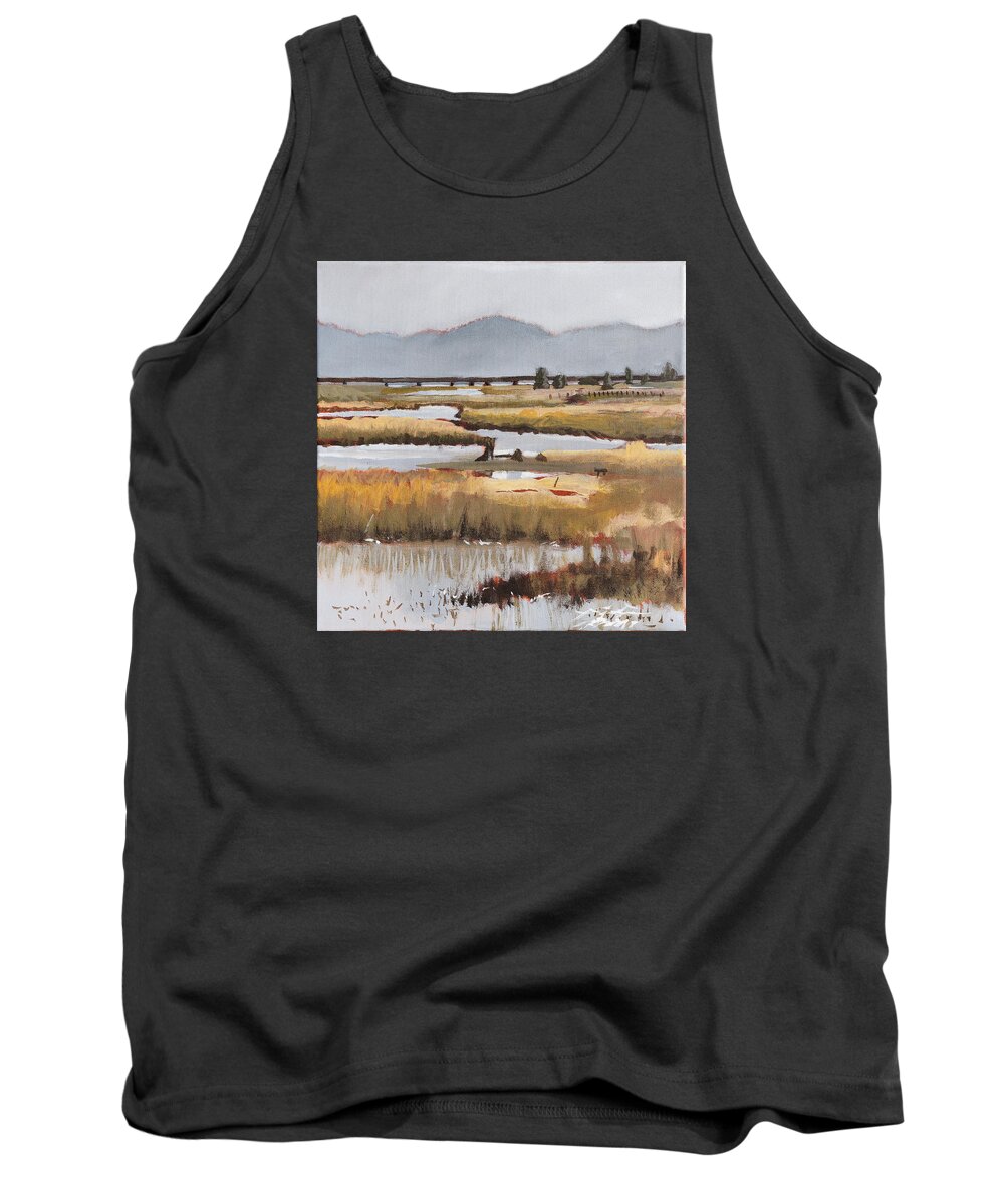 Pack Tank Top featuring the painting Pack River by Robert Bissett