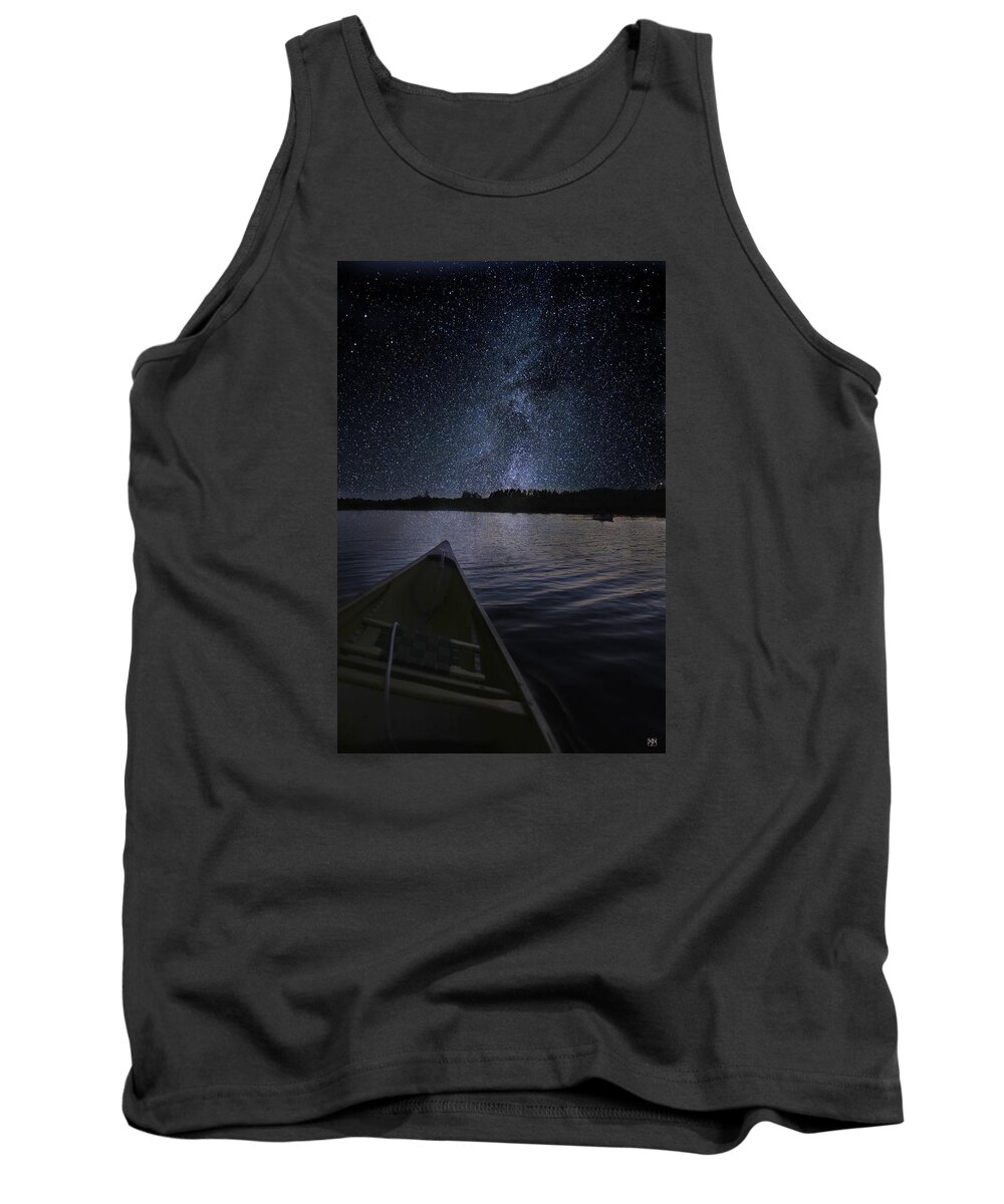 Stars Tank Top featuring the photograph Paddling the Milky Way by John Meader