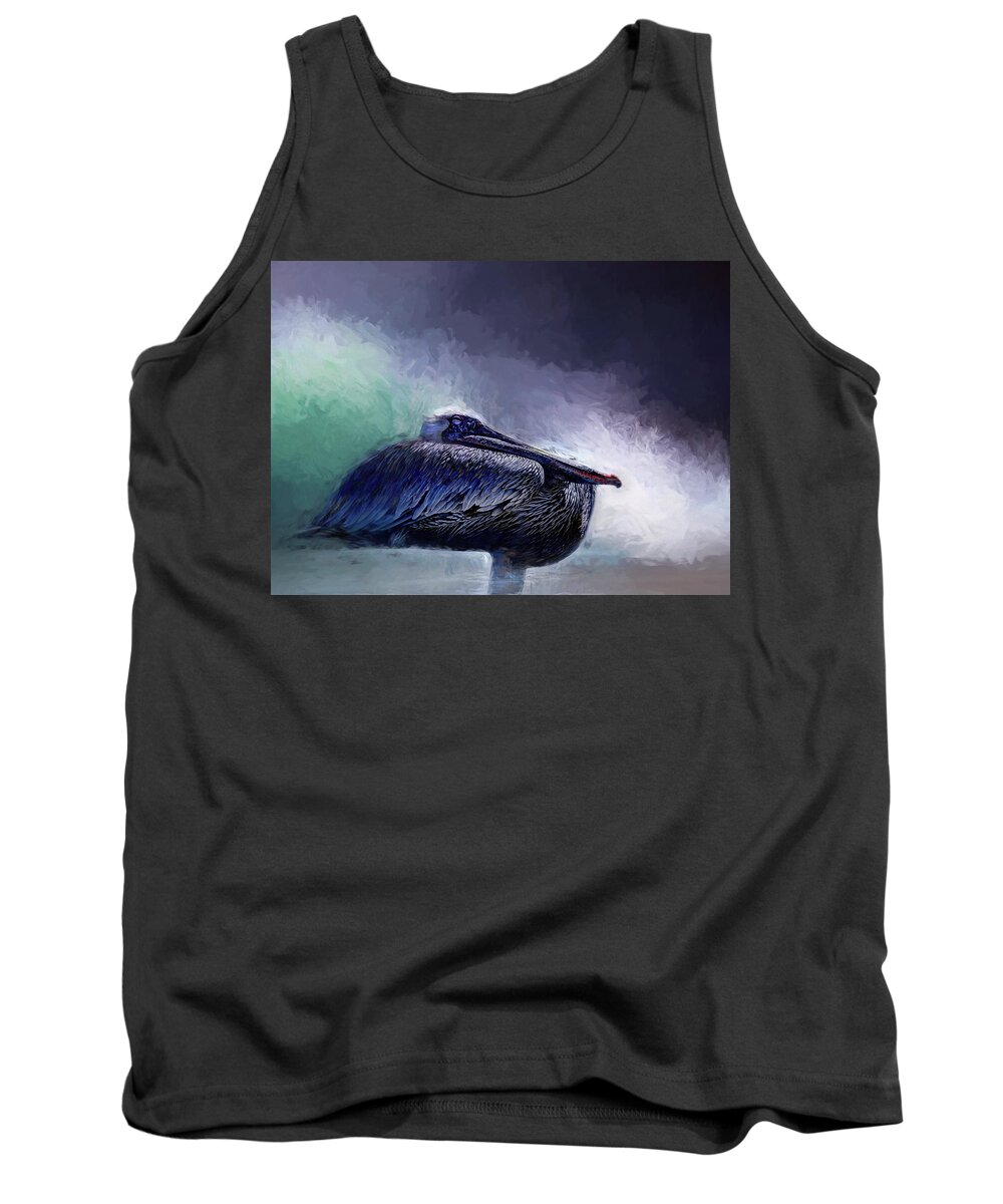 Pelican Tank Top featuring the photograph Painted Pelican by Morgan Wright
