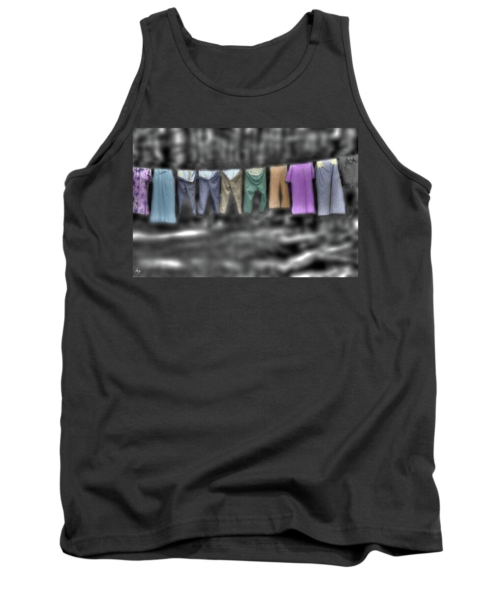 Wash Tank Top featuring the photograph Painted Washline in Plymouth NH by Wayne King