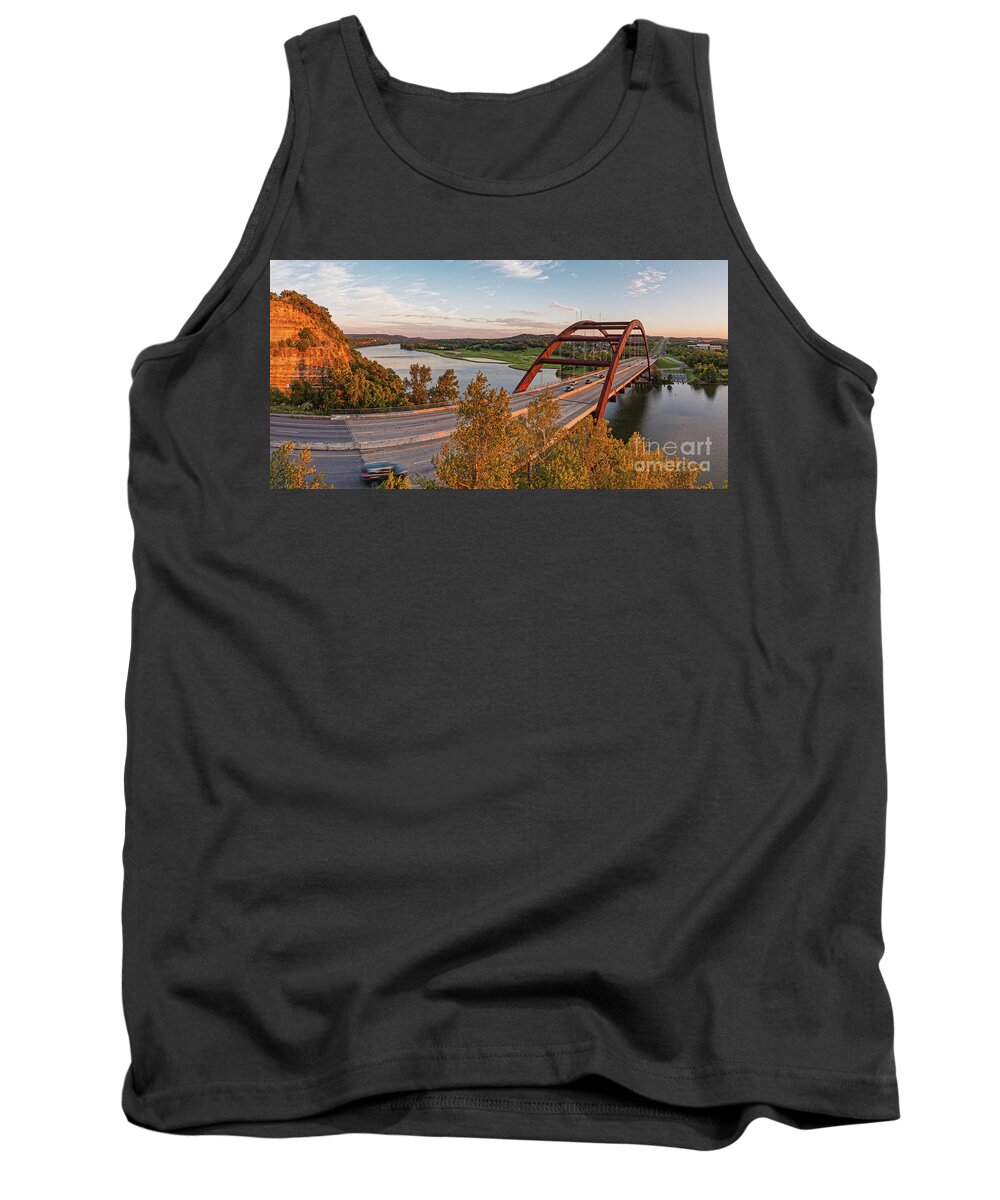 Percy Tank Top featuring the photograph Panorama of Lake Austin and Texas Hill Country from Highway 360 Overlook - Austin Texas by Silvio Ligutti
