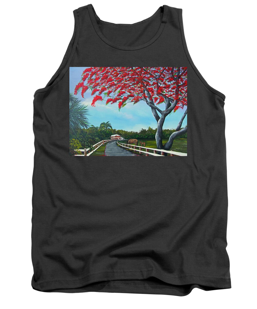 Puerto Rico Tank Top featuring the painting Paraiso by Gloria E Barreto-Rodriguez