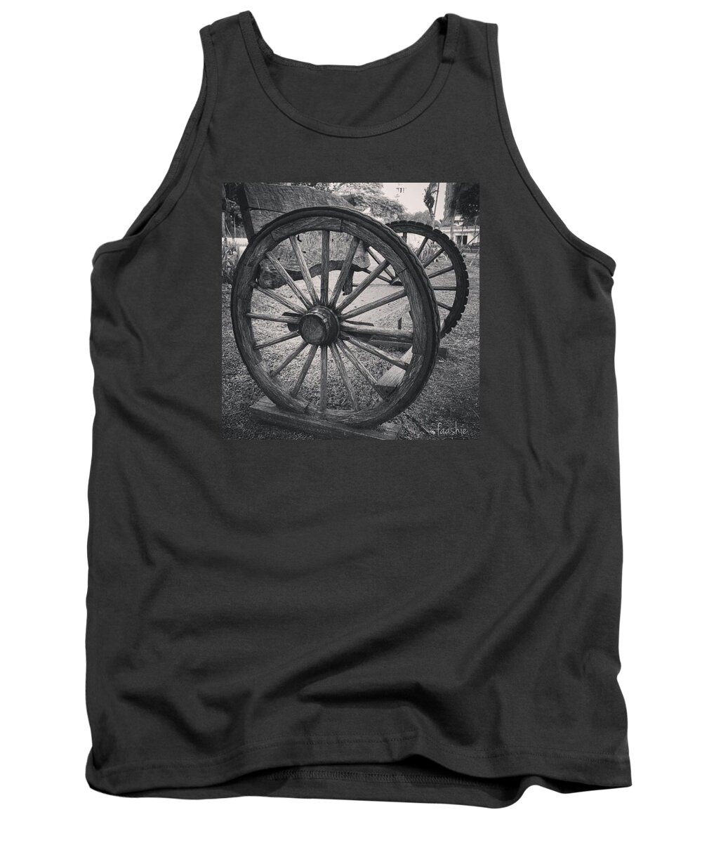 Wheels Tank Top featuring the painting Park chair by Faashie Sha