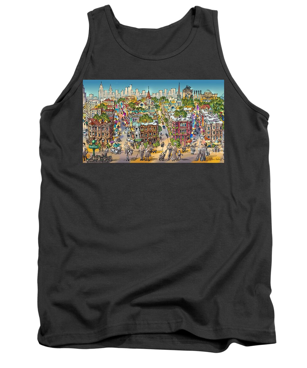 Park Slope Brooklyn Tank Top featuring the painting Park Slope Brooklyn by Maria Rabinky