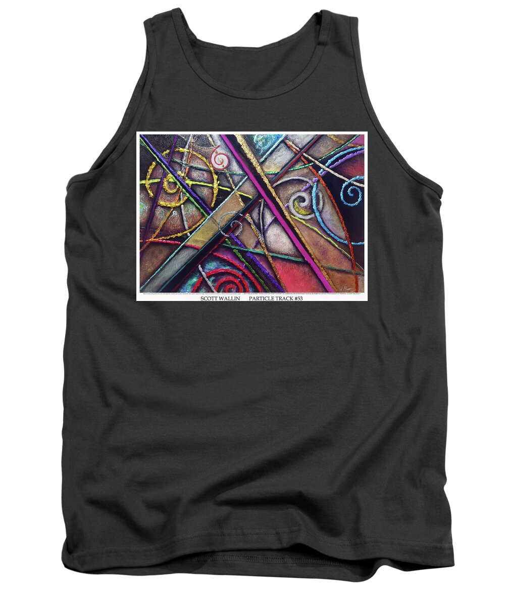 A Bright Tank Top featuring the painting Particle Track Fifty-three by Scott Wallin