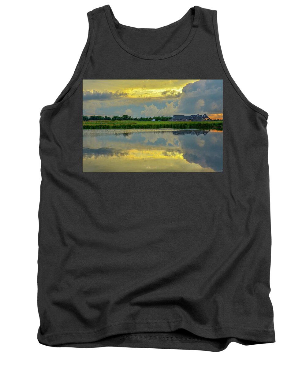 Pastel Tank Top featuring the photograph Pastel Storm Reflections by Douglas Wielfaert