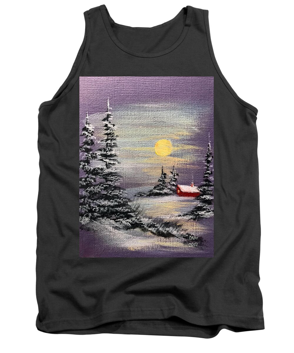 Snow Tank Top featuring the painting Peaceful Night by Dorothy Maier