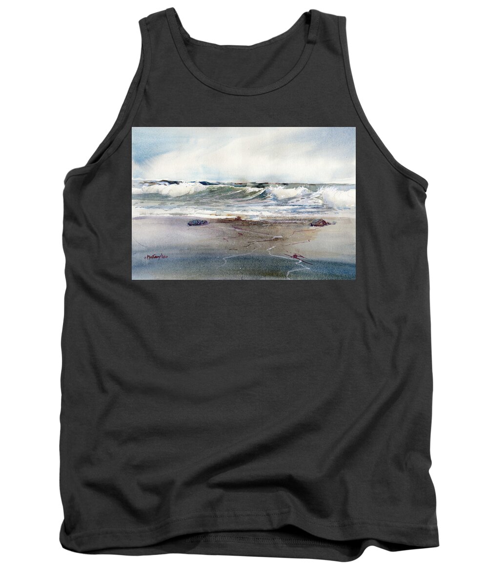 Visco Tank Top featuring the painting Peaceful Surf by P Anthony Visco