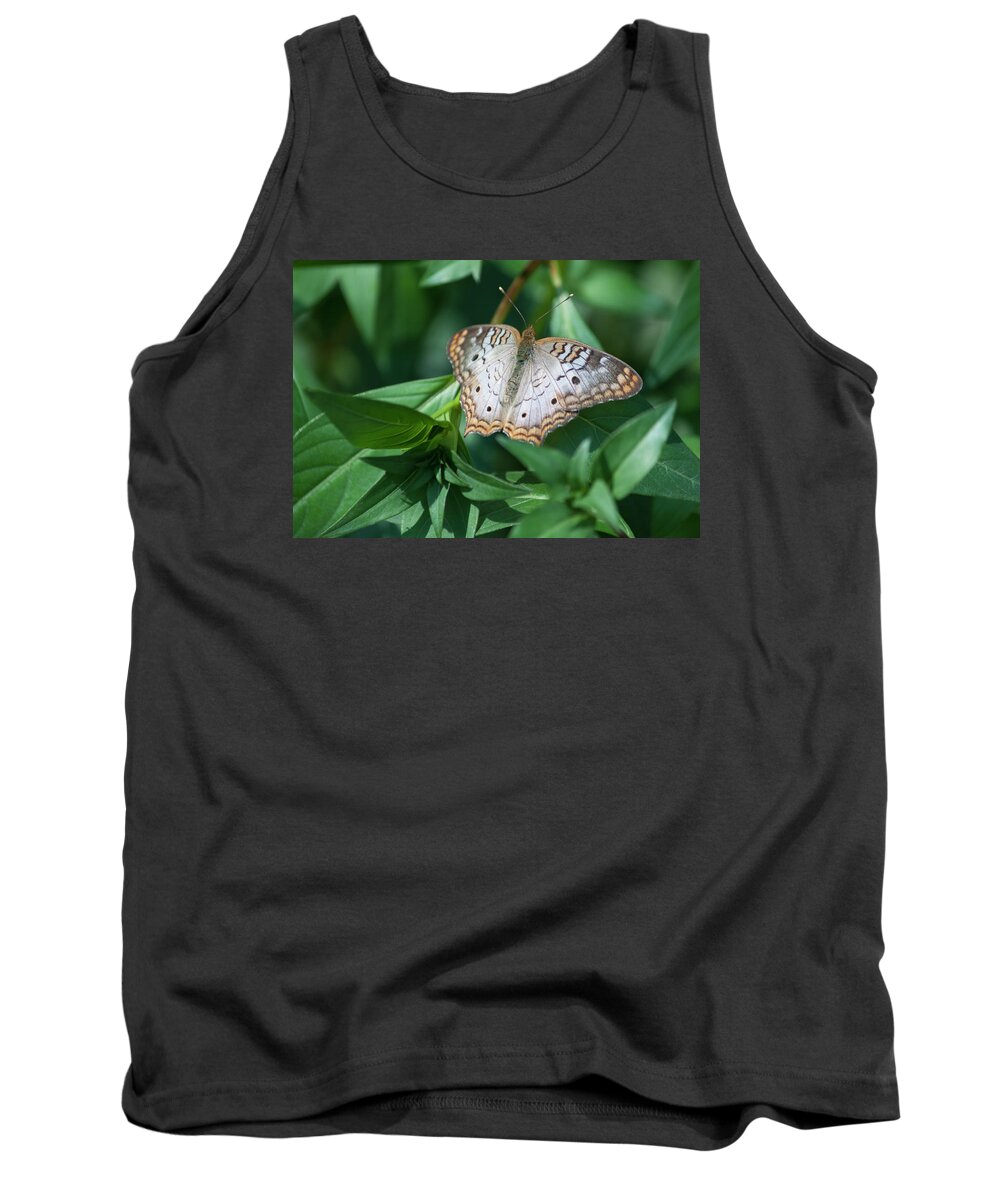 Photograph Tank Top featuring the photograph Peacock Butterfly II by Suzanne Gaff