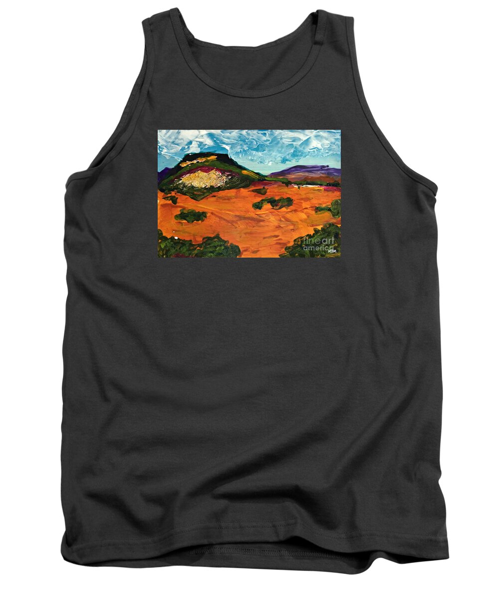 Pedernal Tank Top featuring the painting Pedernal by Mary Mirabal