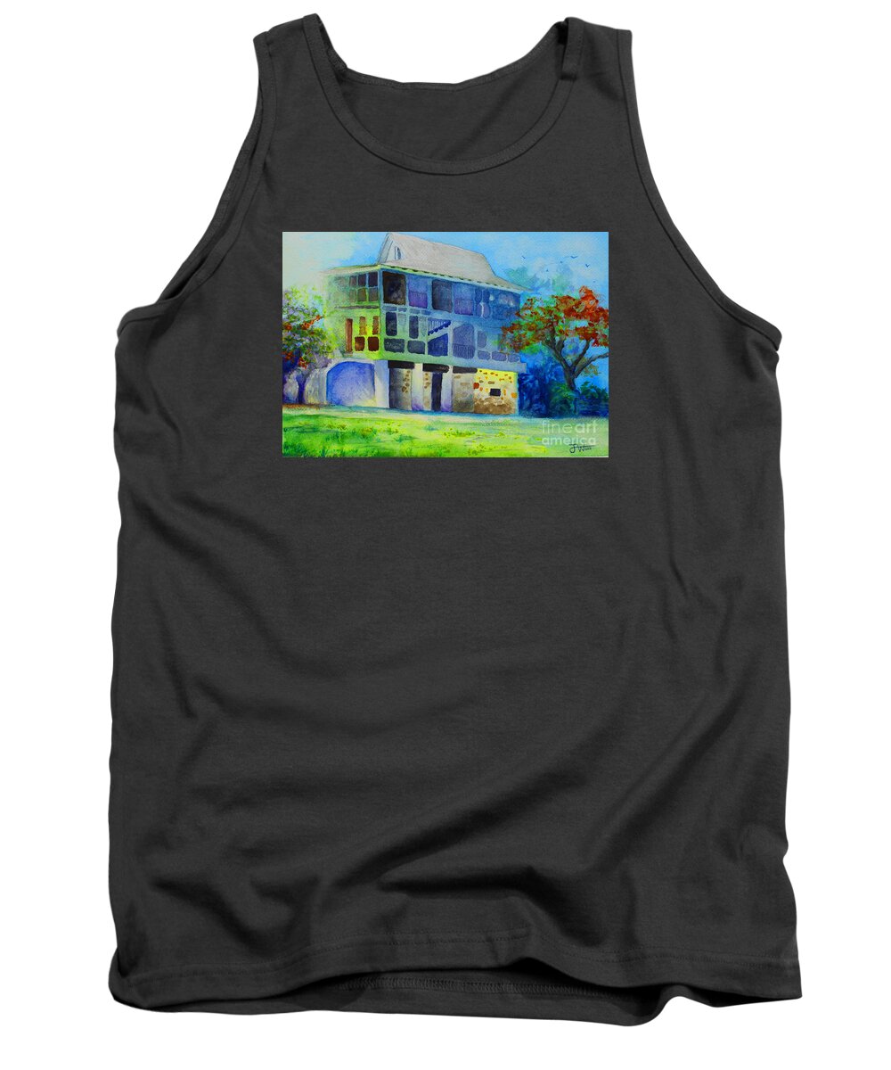 Pedro Castle Tank Top featuring the painting Pedro Castle Cayman by Jerome Wilson