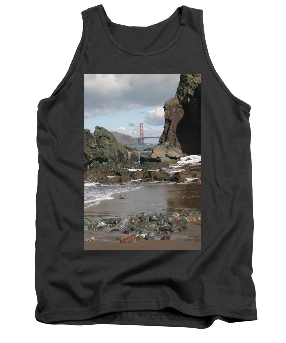 Golden Gate Bridge Tank Top featuring the photograph Peek-a-boo Bridge by Jeff Floyd CA