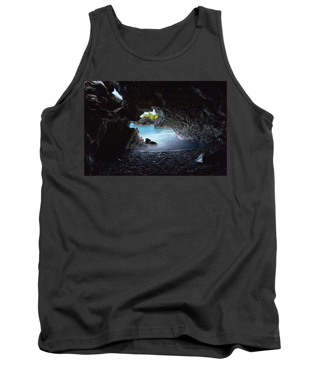 Hana Tank Top featuring the photograph Peeking Through the Lava Tube by Susan Rissi Tregoning