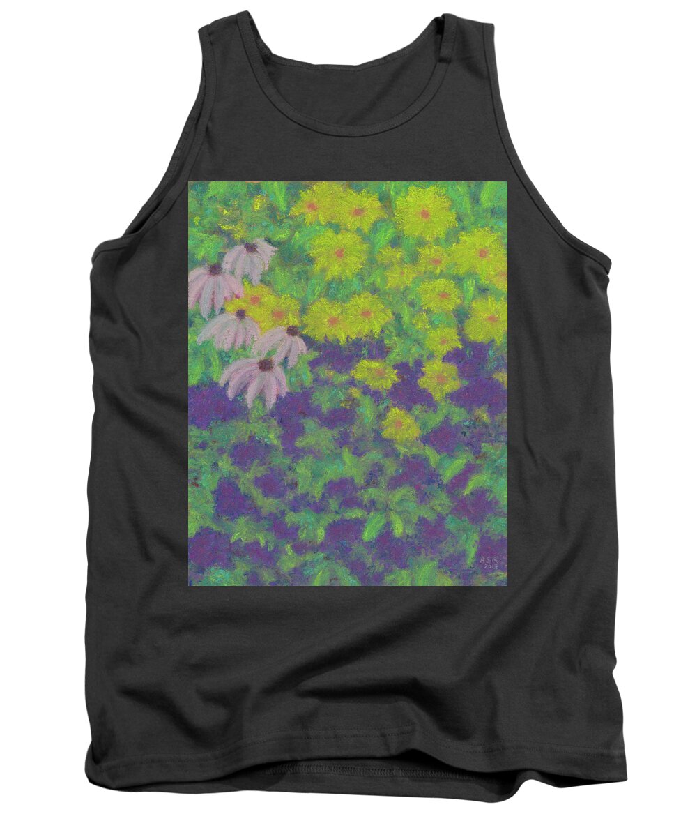 Summer Tank Top featuring the pastel Peggy's Garden in Late Summer by Anne Katzeff