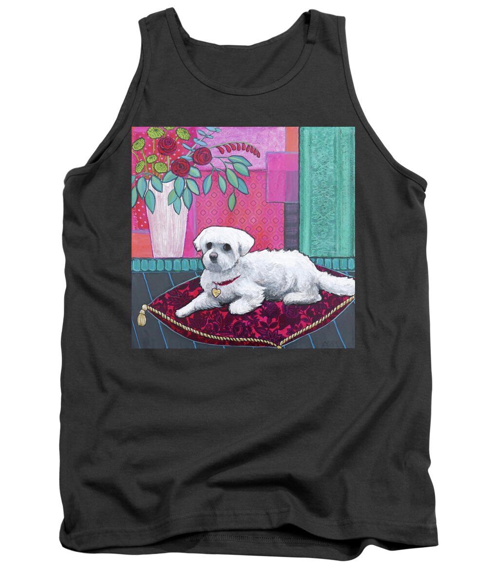 Maltese Tank Top featuring the painting Penny by Ande Hall