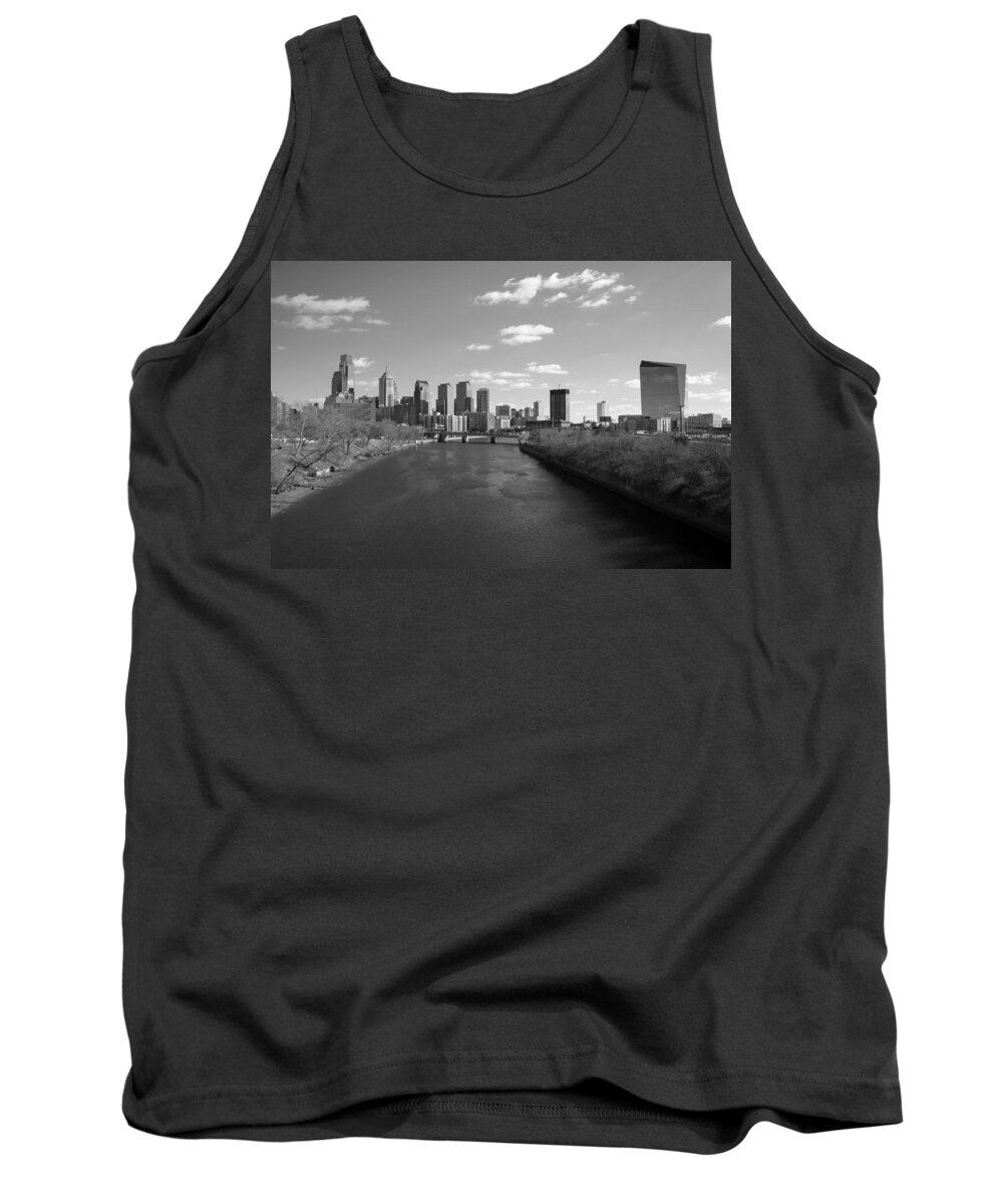 Philadelphia Tank Top featuring the photograph Philly b/w by Jennifer Ancker