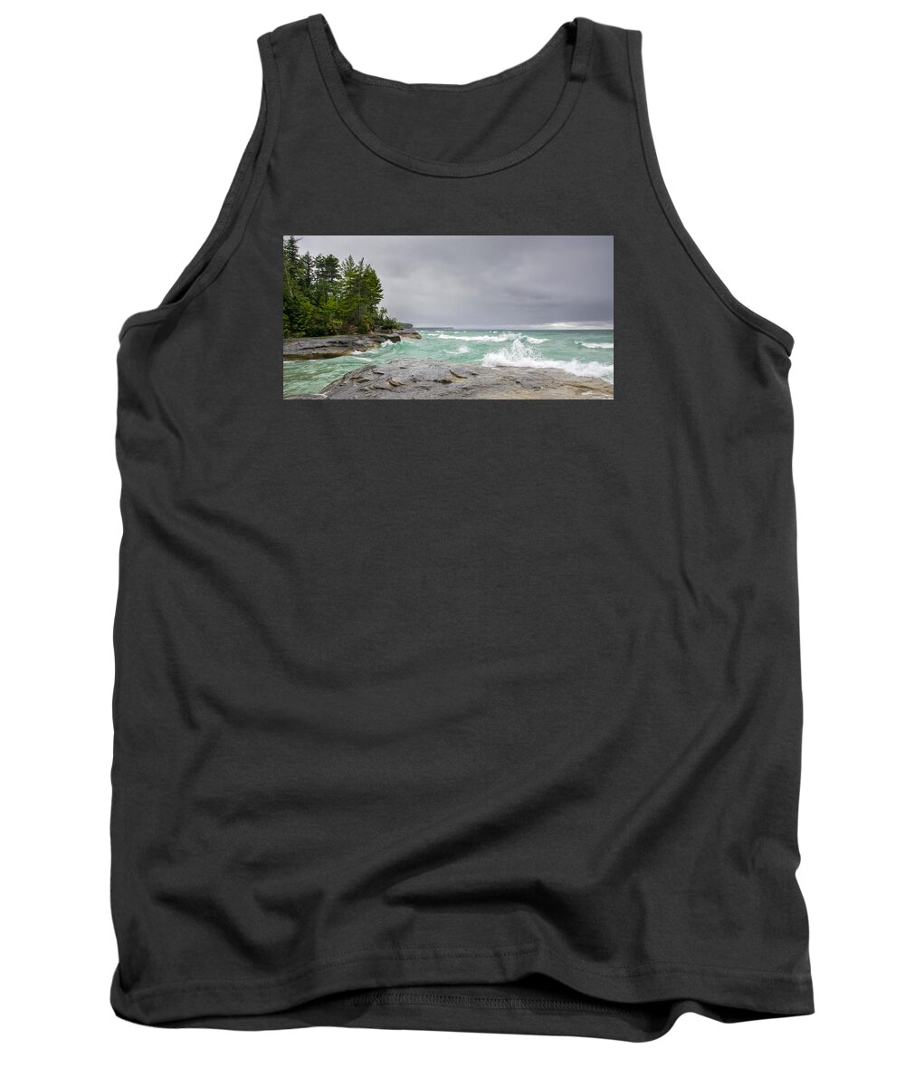 Pictured Rocks Tank Top featuring the photograph Pictured Rocks 2 by Steve L'Italien