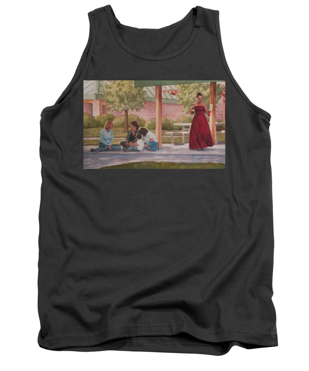 Park Tank Top featuring the painting Pictures in the Park by Heidi E Nelson