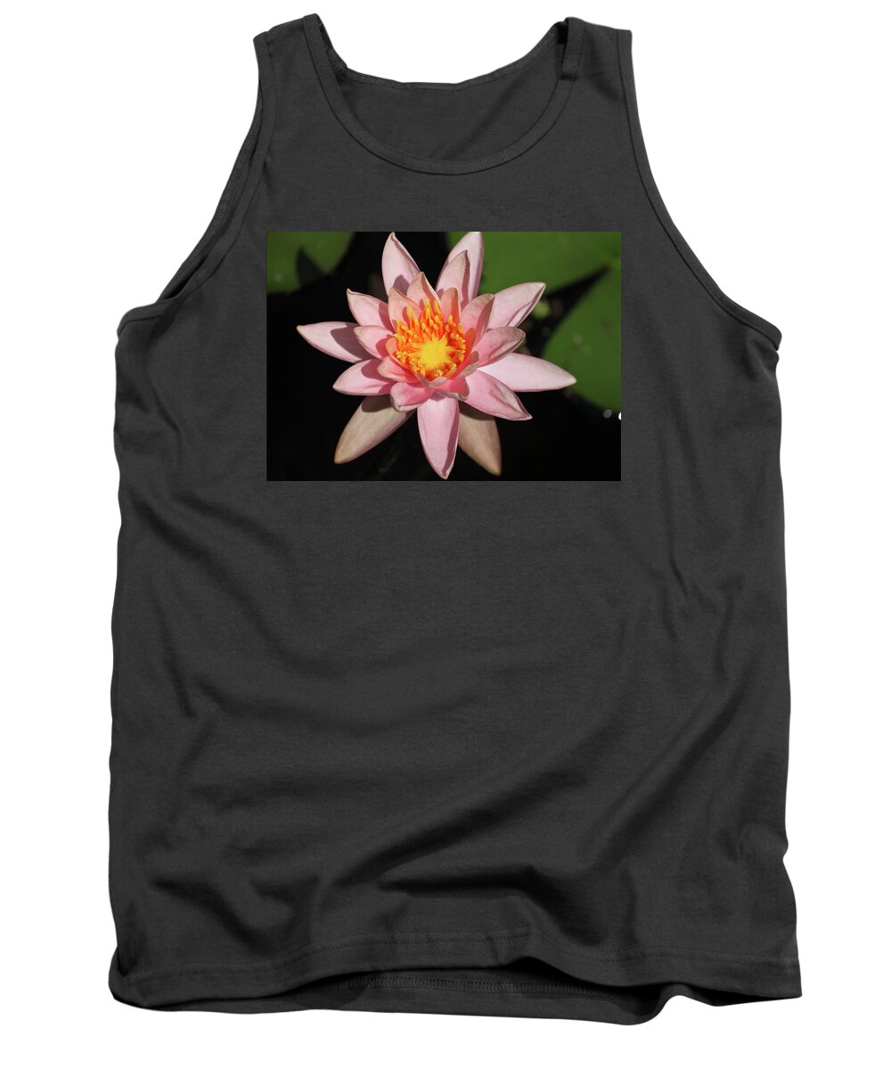 Photograph Tank Top featuring the photograph Pink Water Lily 2016 by Suzanne Gaff