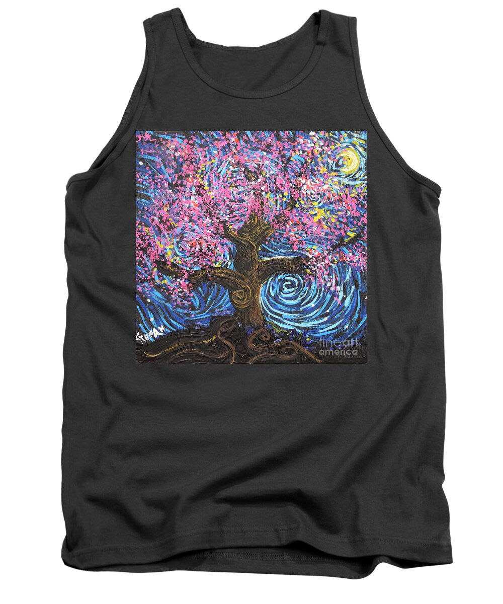 Modern Contemporary Impressionism Tank Top featuring the painting Pinky Tree by Stefan Duncan