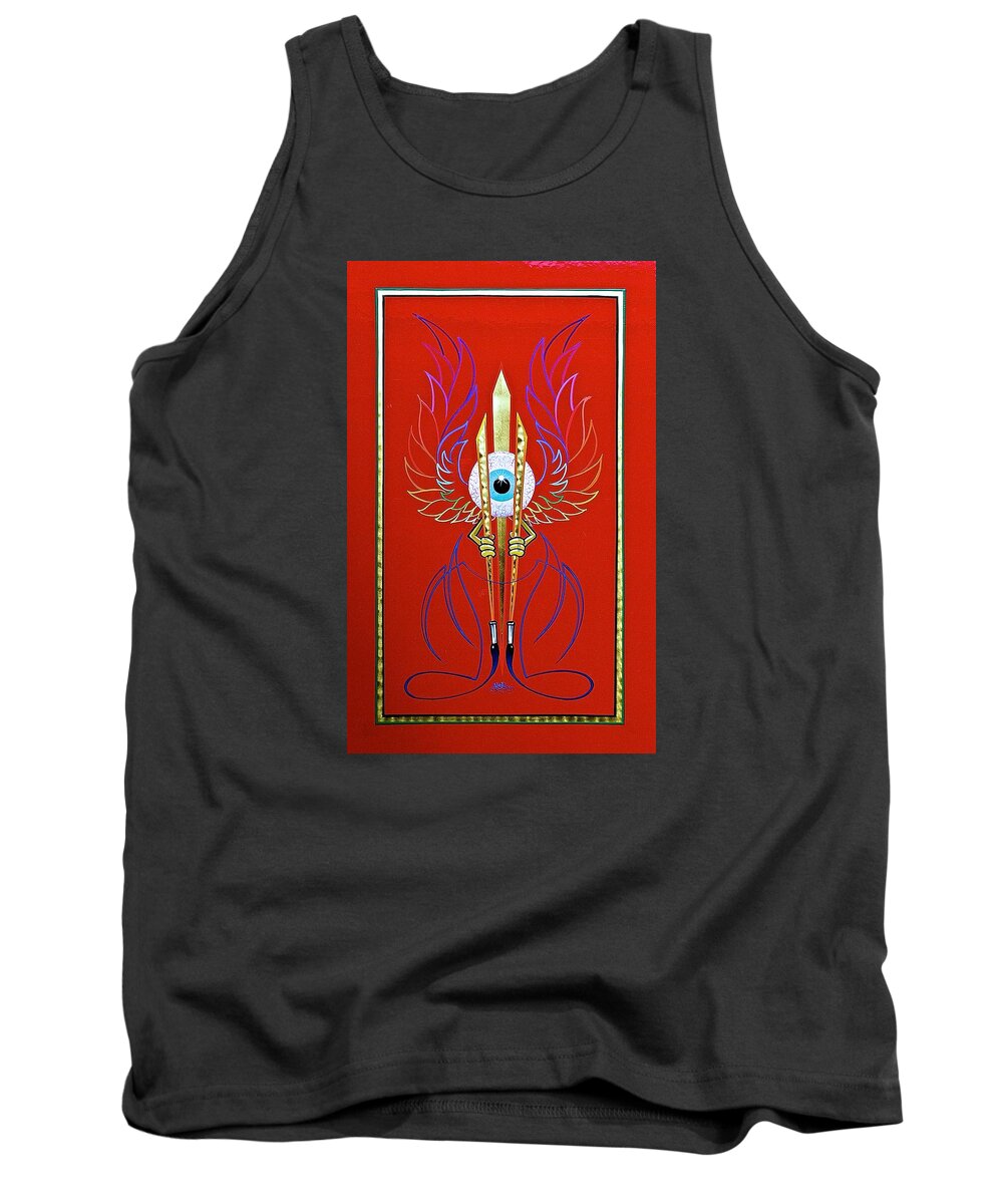 Pinstripe Art Tank Top featuring the painting Pinstriper's Icon by Alan Johnson