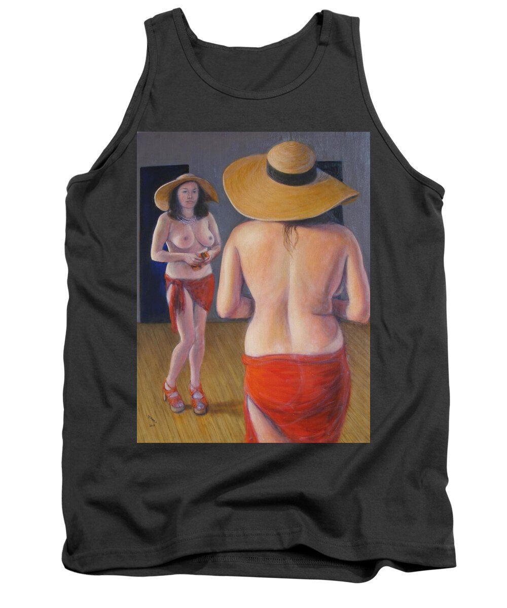 Realism Tank Top featuring the painting Pinup #3 by Donelli DiMaria