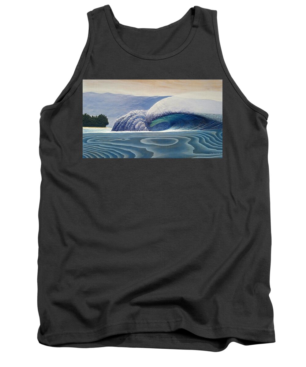 Surf Art Surfing Tank Top featuring the painting Pipe Dream by Nathan Ledyard