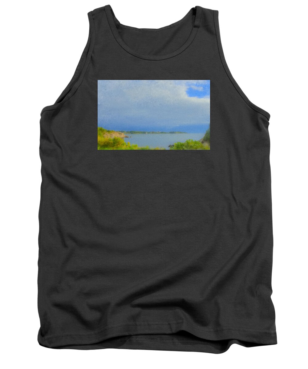 Pirate Tank Top featuring the painting Pirate Cove Jamestown RI by Bill McEntee