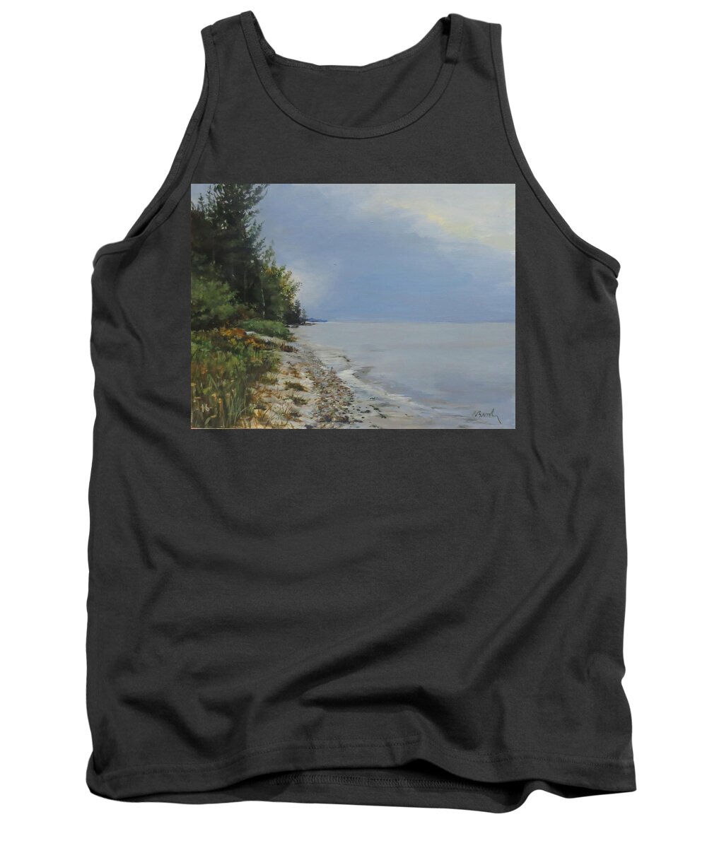 Lake Huron Tank Top featuring the painting Places We've Been by William Brody