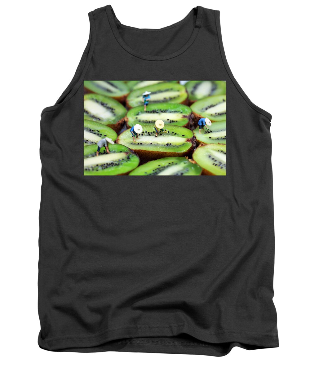 Plant Tank Top featuring the photograph Planting rice on kiwifruit by Paul Ge