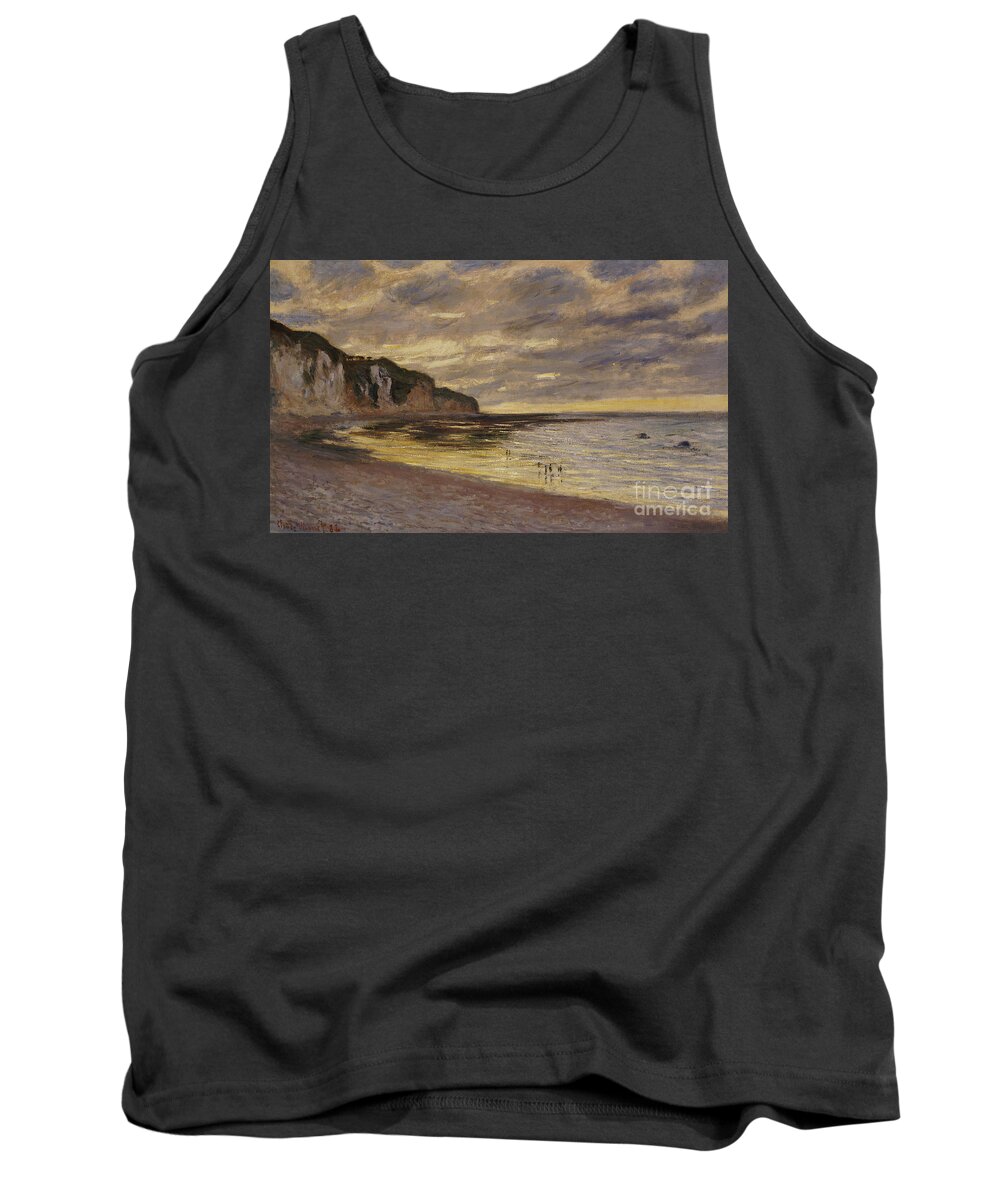 French Tank Top featuring the painting Pointe De Lailly, Maree Basse, 1882 by Claude Monet