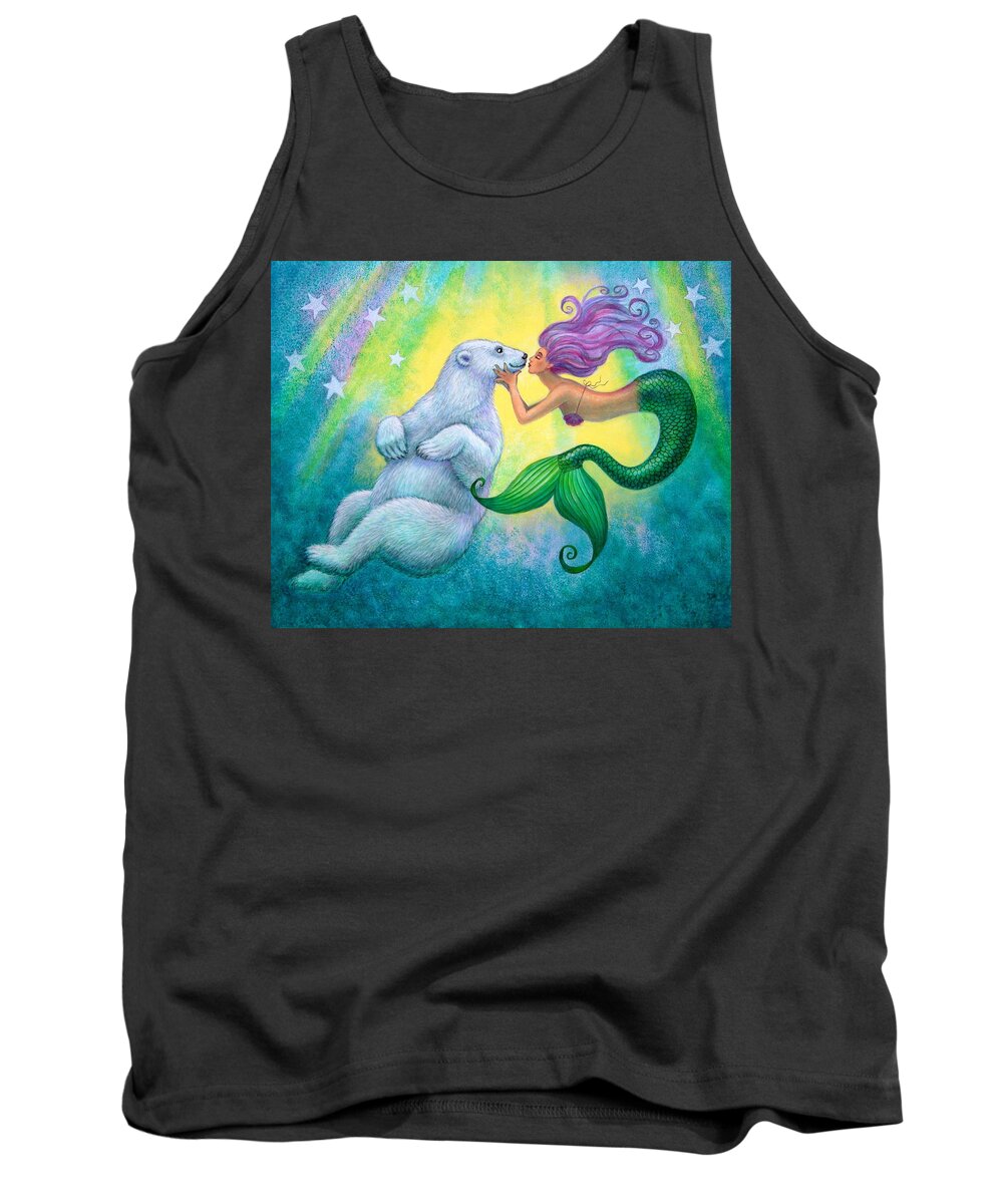 Mermaids Tank Top featuring the painting Polar Bear Kiss by Sue Halstenberg