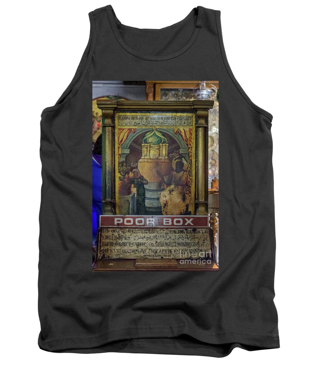 Church Of Nativity Tank Top featuring the photograph Poor Box in the Church of Nativity, Bethlehem by Perry Rodriguez