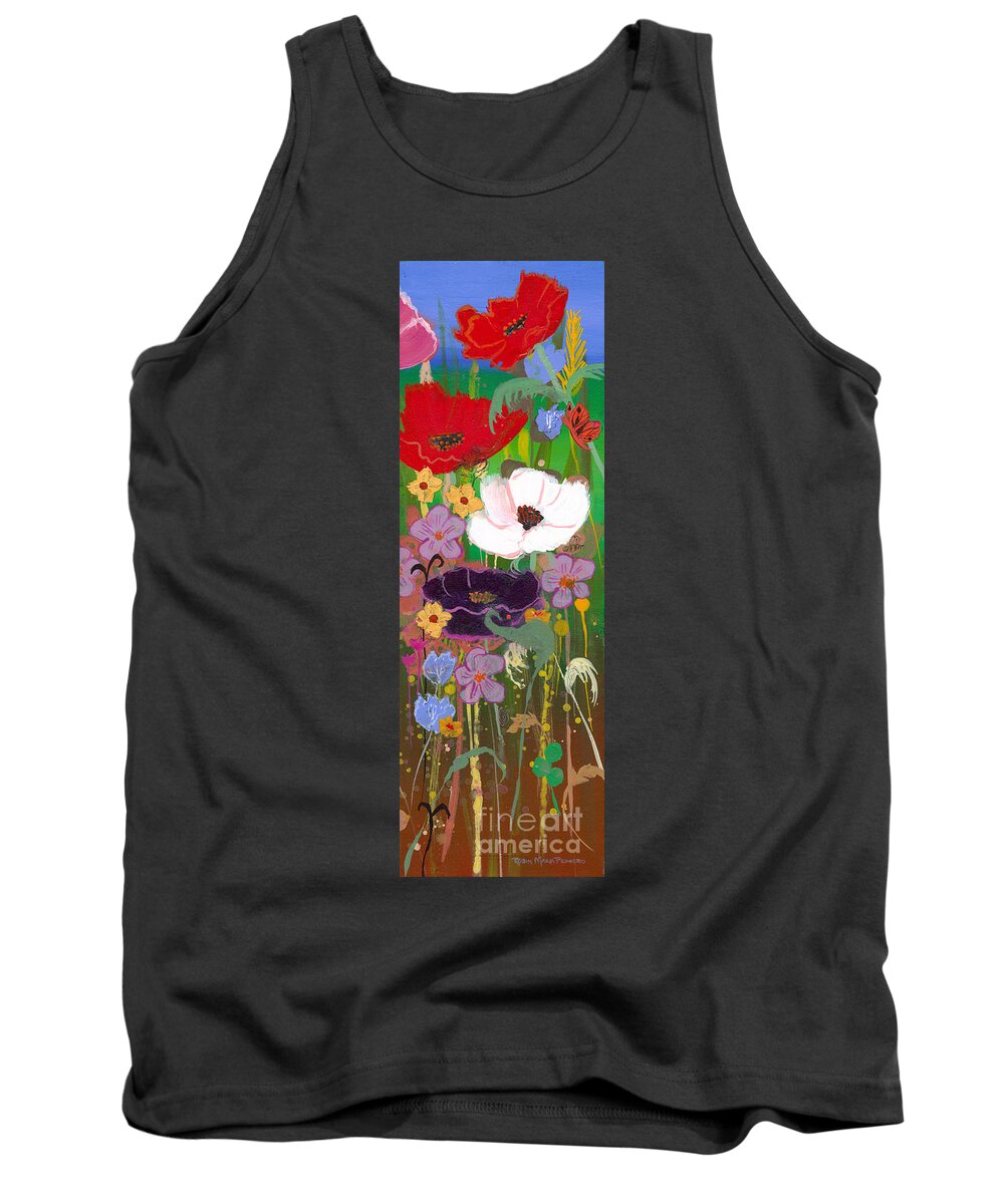 Poppies Tank Top featuring the painting Poppies III by Robin Pedrero