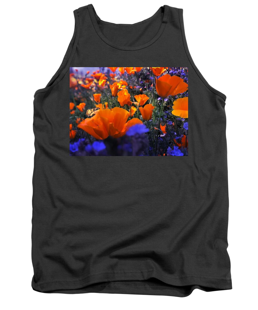 Mist Tank Top featuring the digital art Poppies Popping by Kevyn Bashore