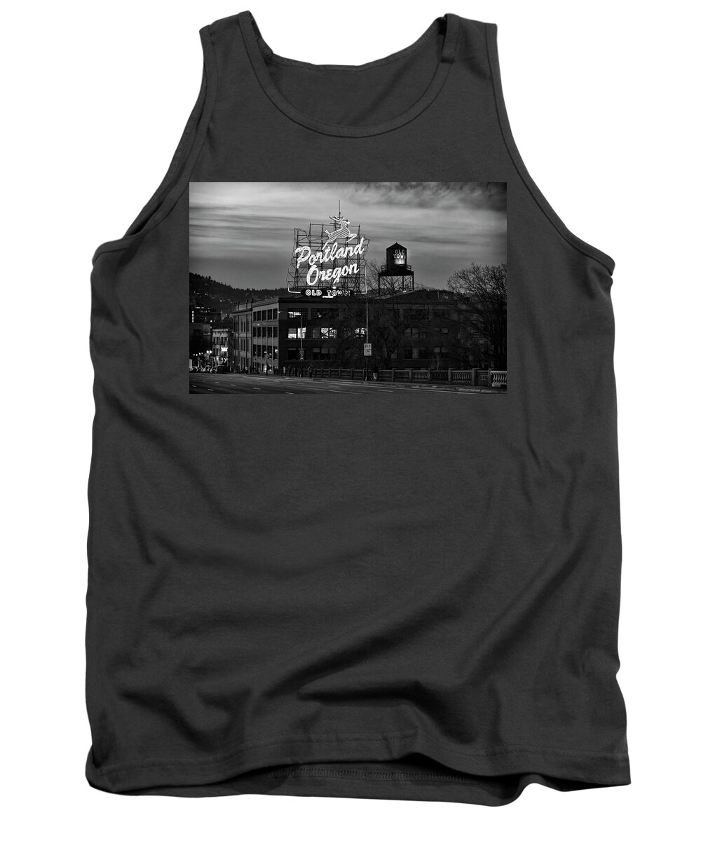 Oregon Tank Top featuring the photograph Portland Signs by Steven Clark