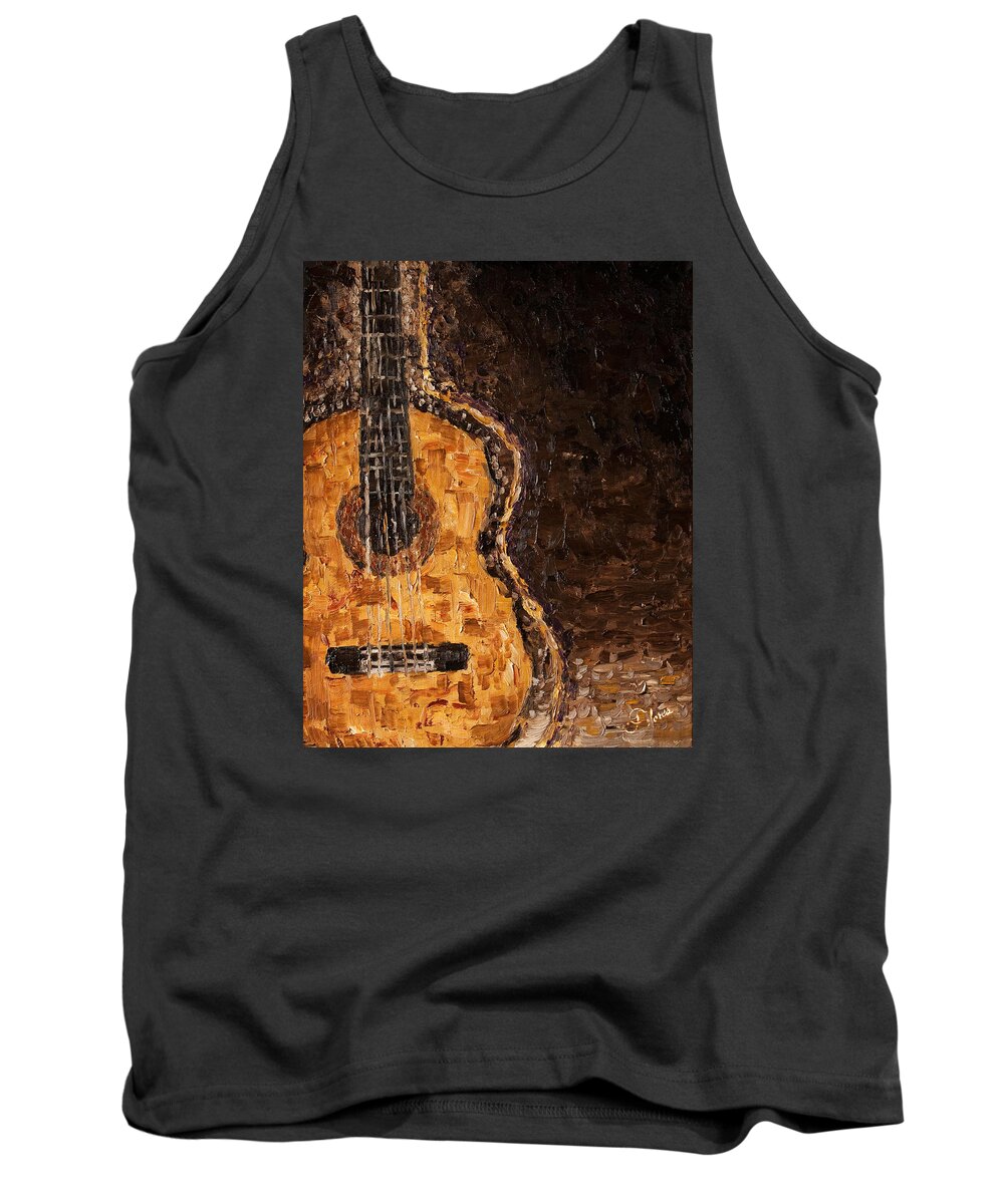 Guitar Tank Top featuring the painting Portrait of a Guitar by Carlos Flores