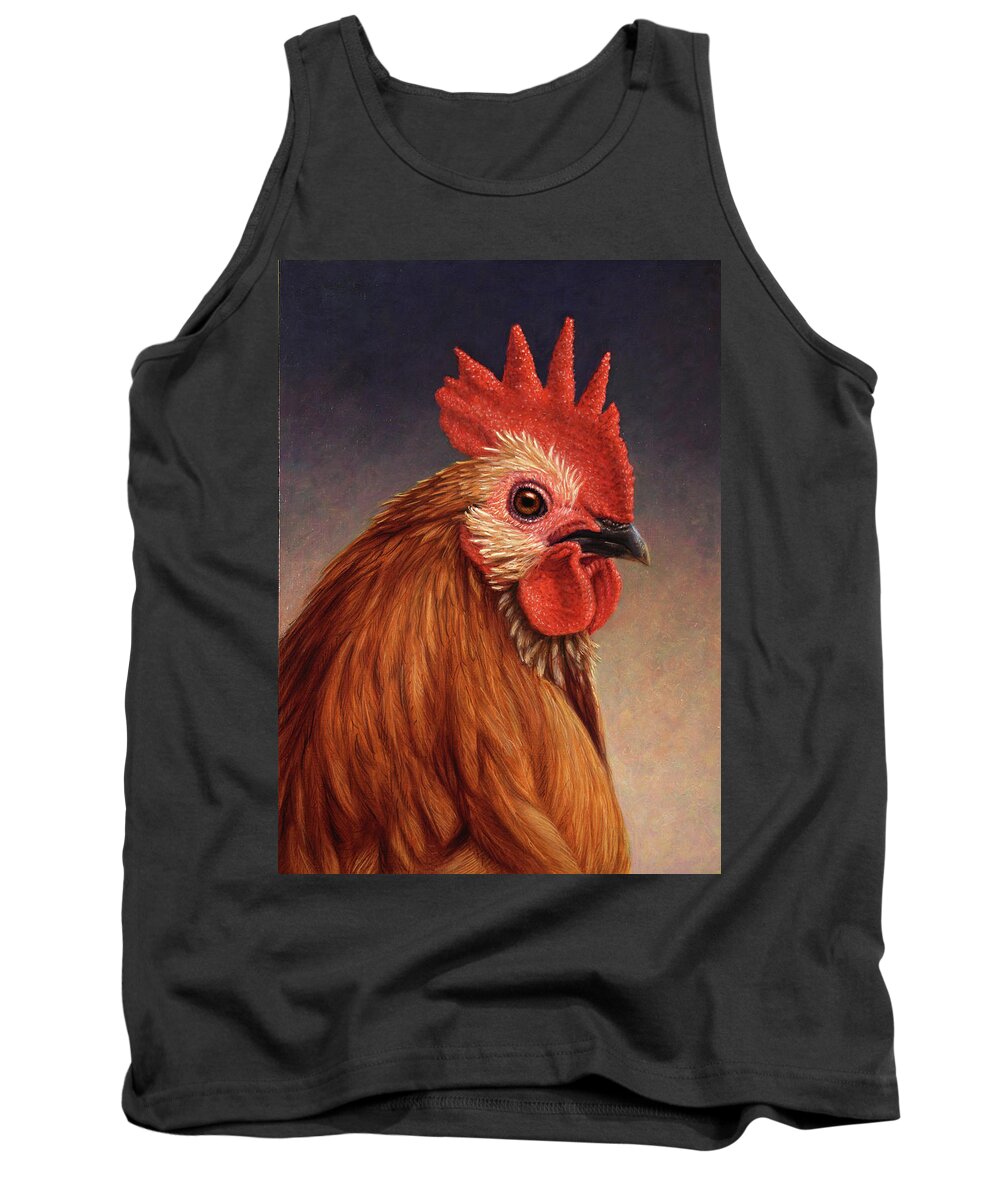 Rooster Tank Top featuring the painting Portrait of a Rooster by James W Johnson