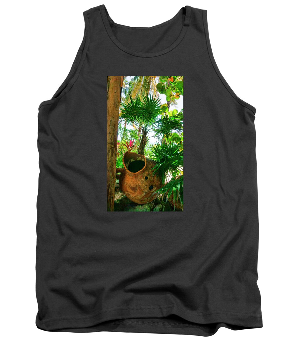Belize Tank Top featuring the photograph Pottery Ambergris Caye Belize by Waterdancer