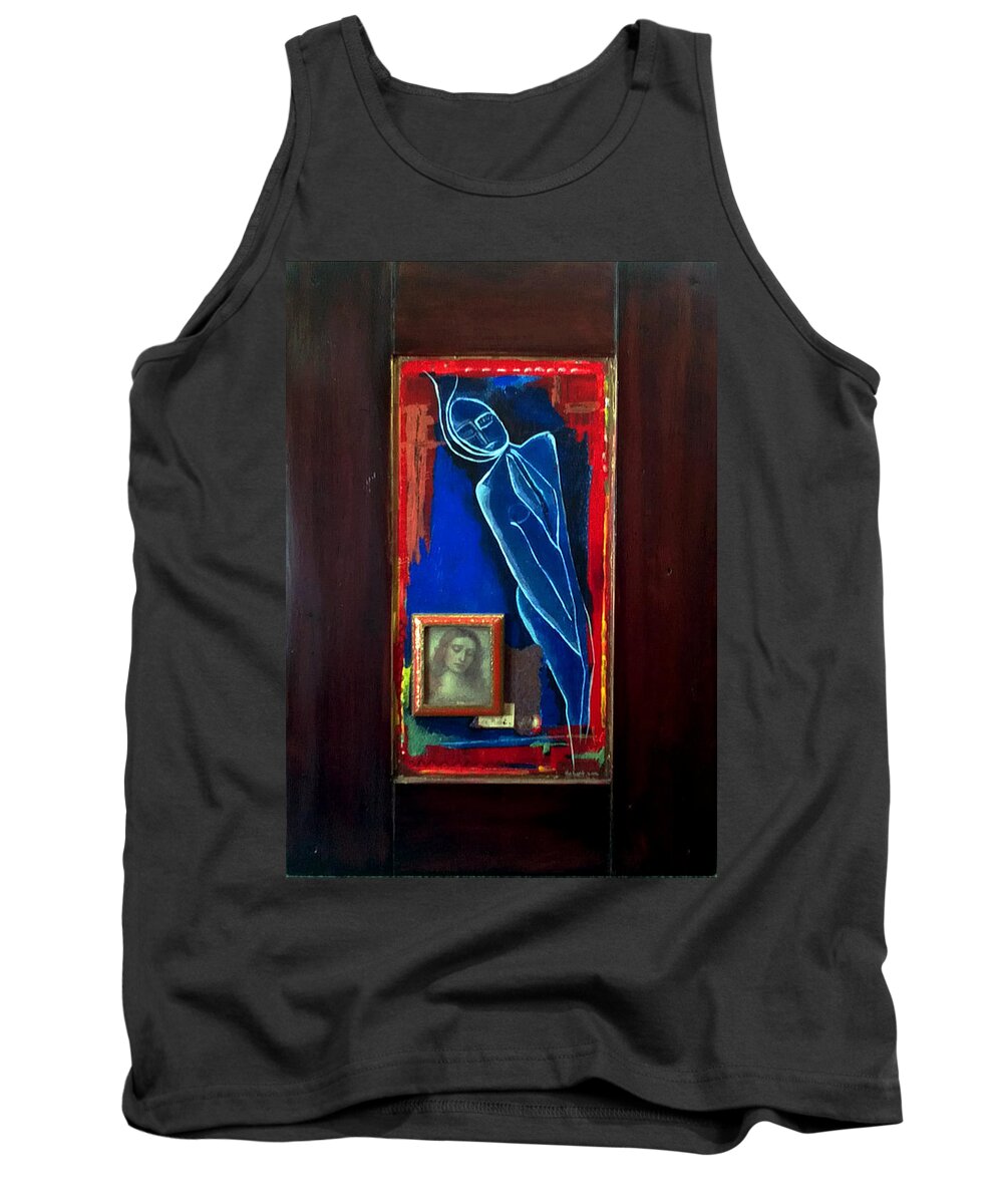Dark Art Tank Top featuring the painting Prayers Won't Help You Now by Delight Worthyn