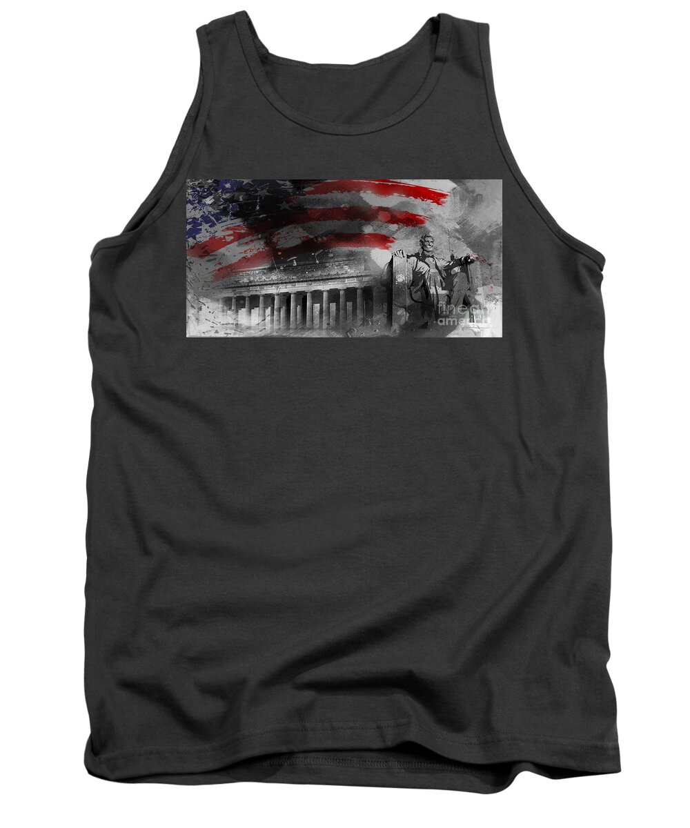 American Tank Top featuring the painting President Lincoln by Gull G
