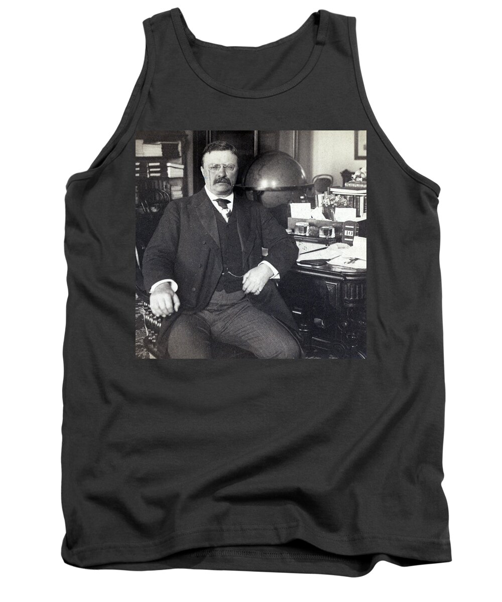 theodore Roosevelt Tank Top featuring the photograph President Theodore Roosevelt - c 1902 by International Images