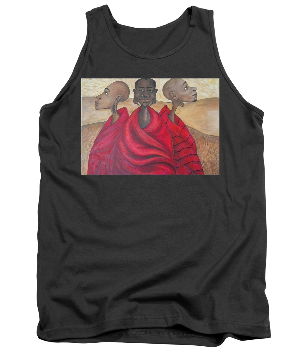 Elders Tank Top featuring the painting Protectors by Jenny Pickens