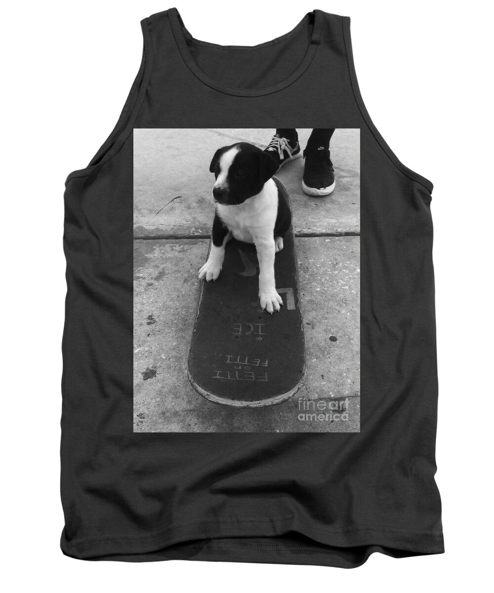 Puppy Tank Top featuring the photograph Puppy skater by WaLdEmAr BoRrErO