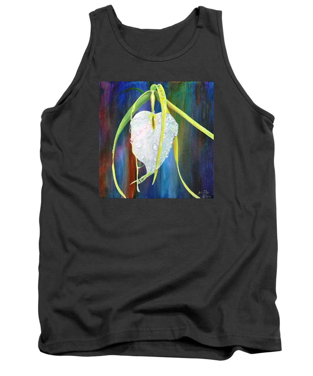 Night Orchid Tank Top featuring the painting Pure Love by AnnaJo Vahle