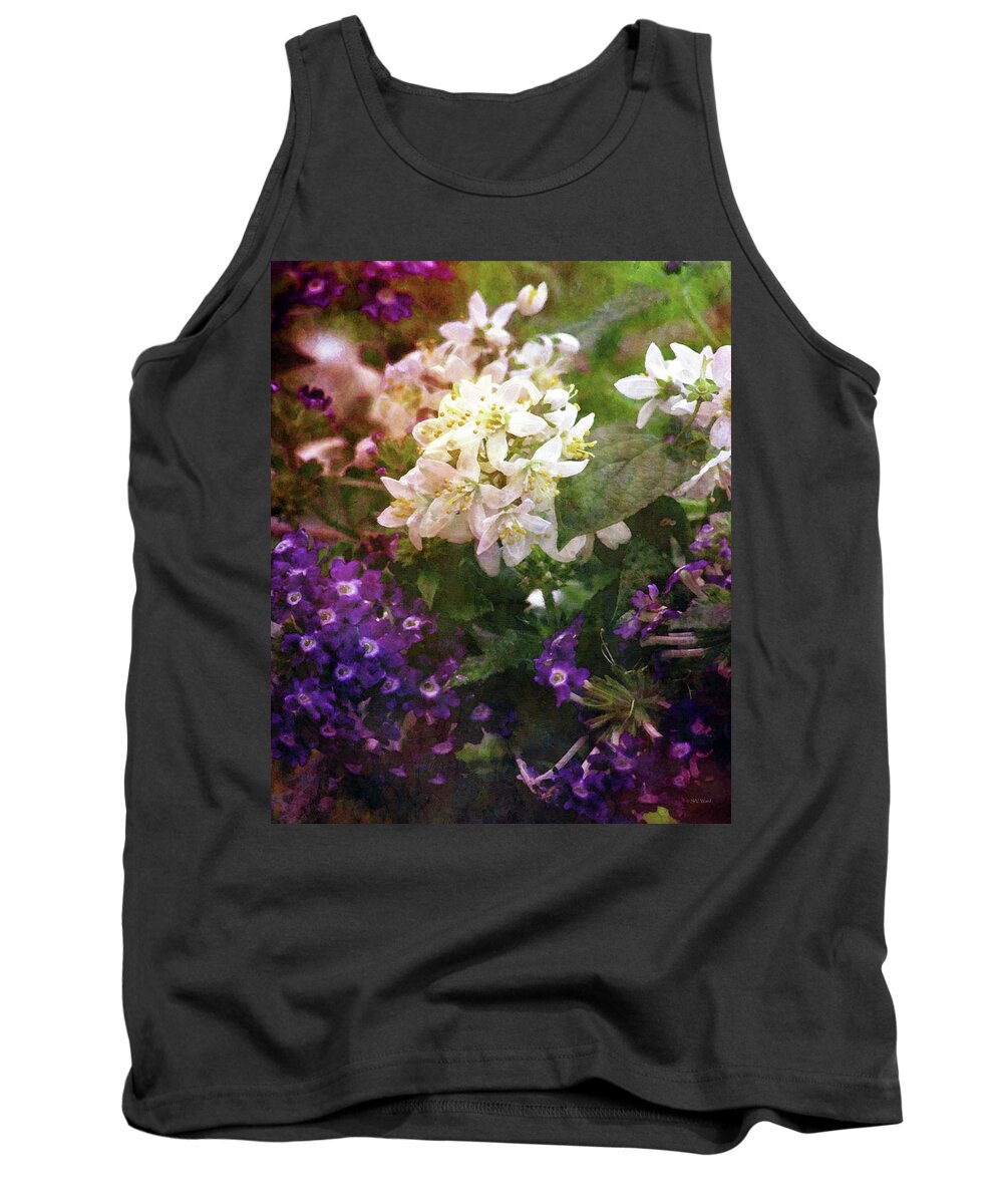 Impressionist Tank Top featuring the photograph Purple and White Florets 1333 IDP_2 by Steven Ward
