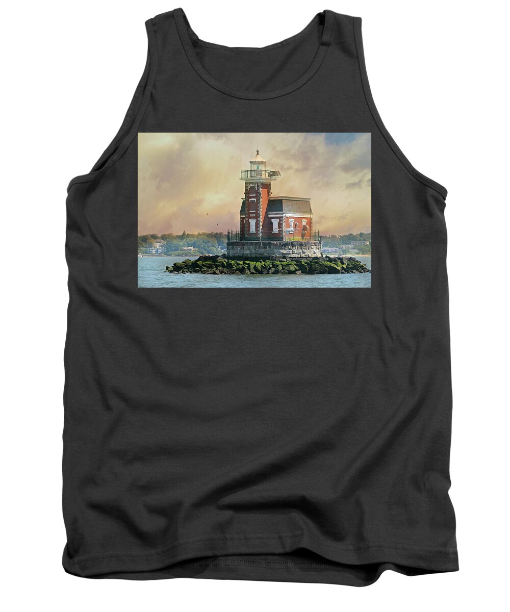 Stepping Stones Lighthouse Tank Top featuring the photograph Quaint Stepping Stones Lighthouse by Diana Angstadt