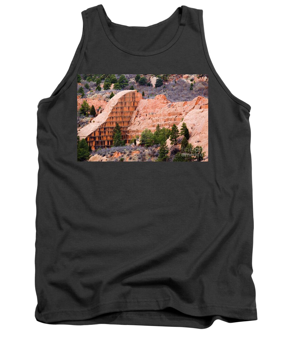 Quarry Tank Top featuring the photograph Quarry Closup at Red Rock Canyon Colorado Springs by Steven Krull